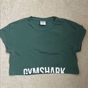 Green GymShark Short Sleeve Crop Top